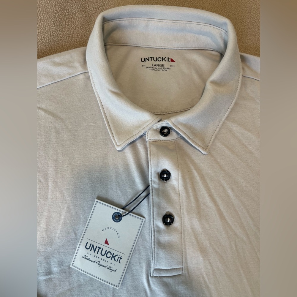 NWT UNTUCKit Damaschino Long Sleeve Polo